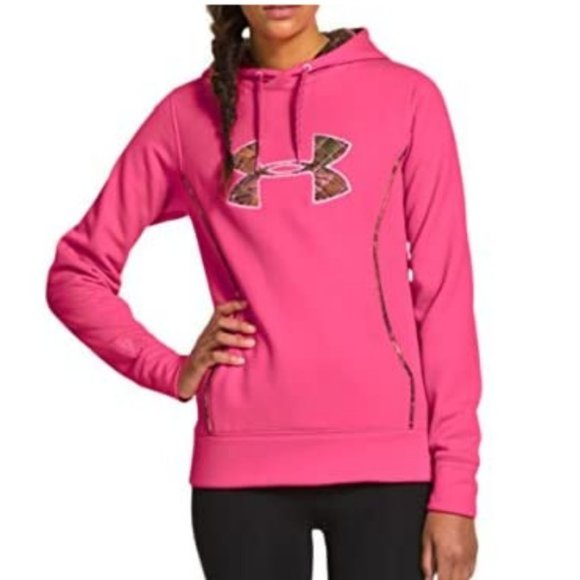 Under Armour Tops - Under Armour Women's Storm Caliber Pink Hoodie Jacket Size
